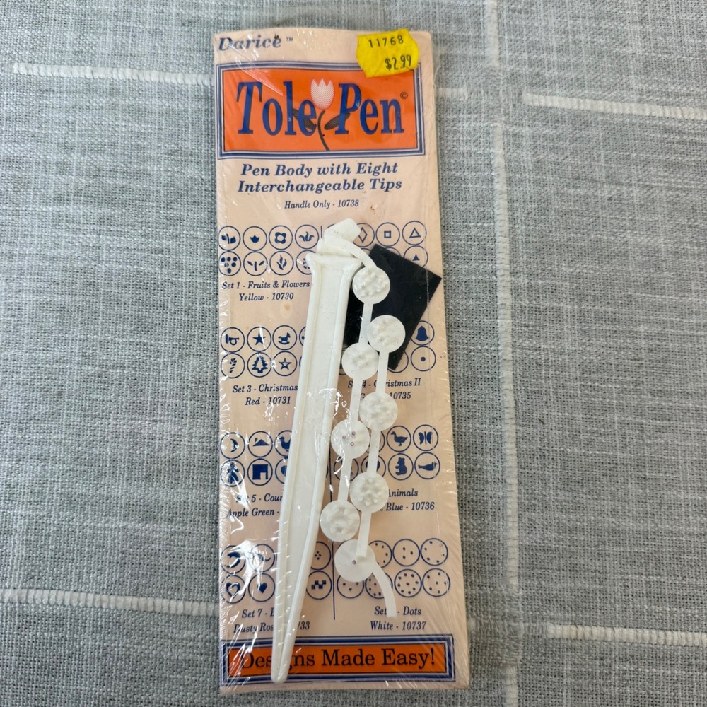 Darice Tole Pen Kit - Set of 8 Dots White 10737 - NEW